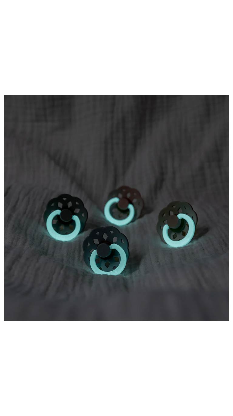 Bibs Boheme Latex Pacifier Size 2 Blush Glow/Vanilla Glow (6m+) - 2 Pcs