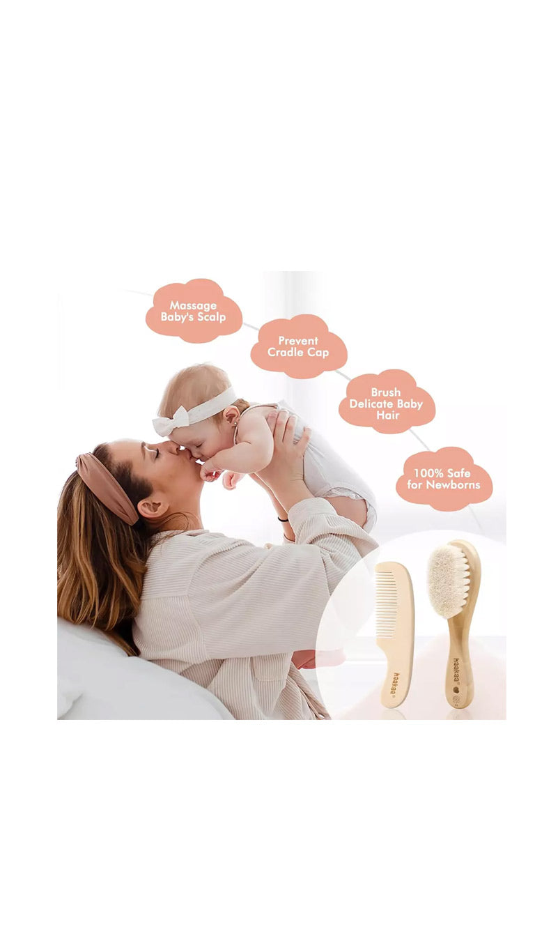 Haakaa Baby Brush & Comb Set (0m+)
