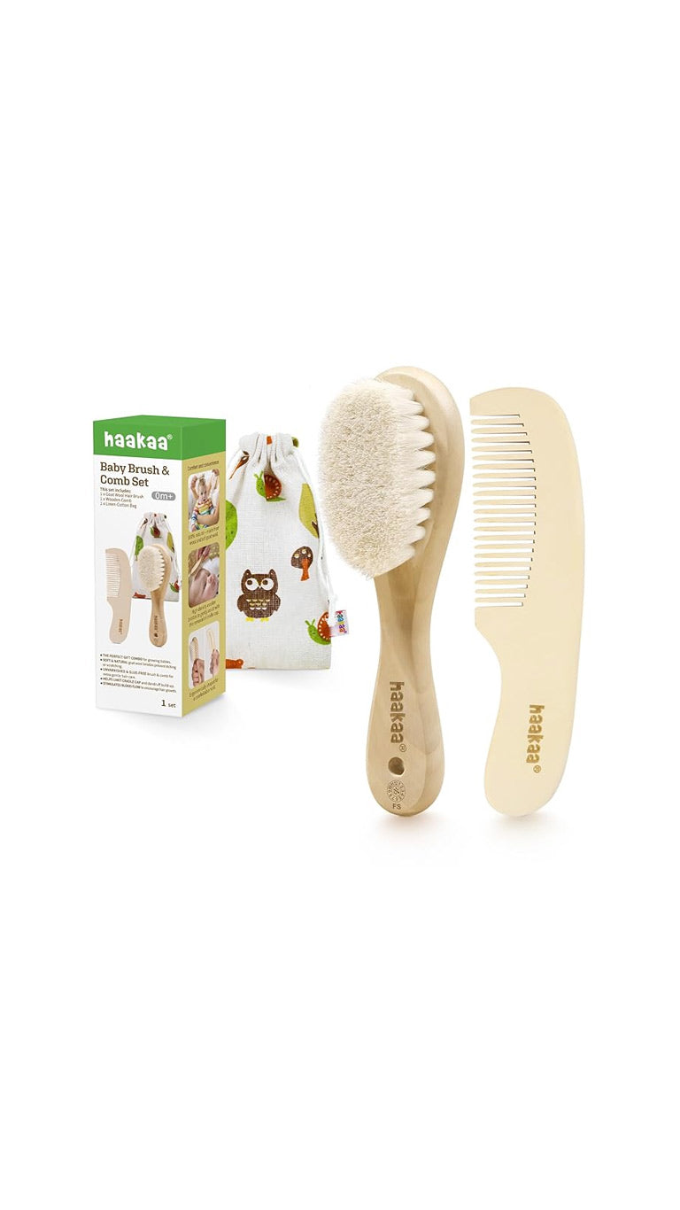 Haakaa Baby Brush & Comb Set (0m+)