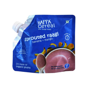 Happa Organic Cereal (6m+) Sprouted Raagi, Banana & Mango - 200g