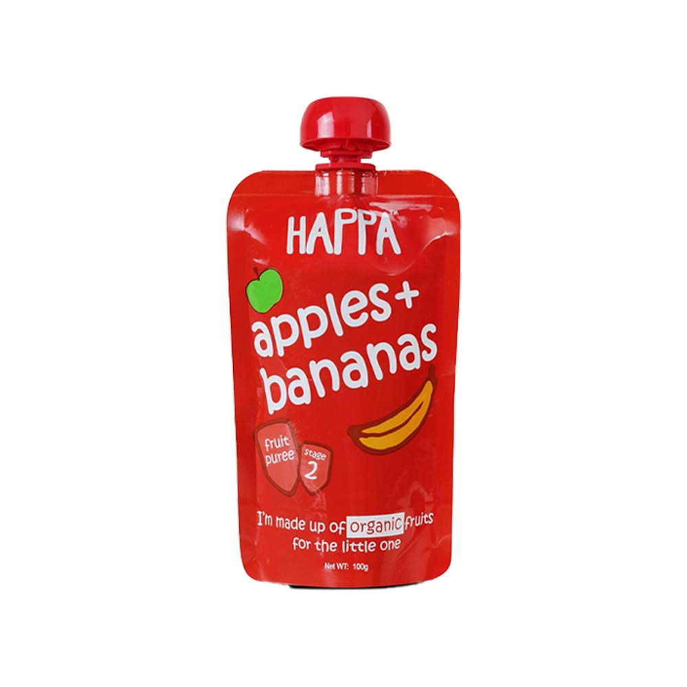 Happa Organic Puree (6m+) Apple & Banana - 100g