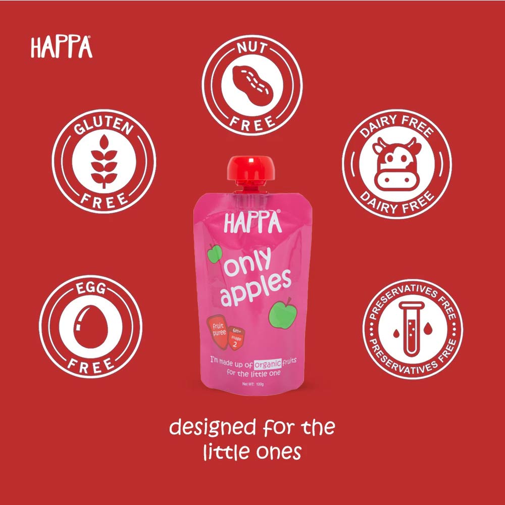 Happa Organic Puree (6m+) Apple - 100g