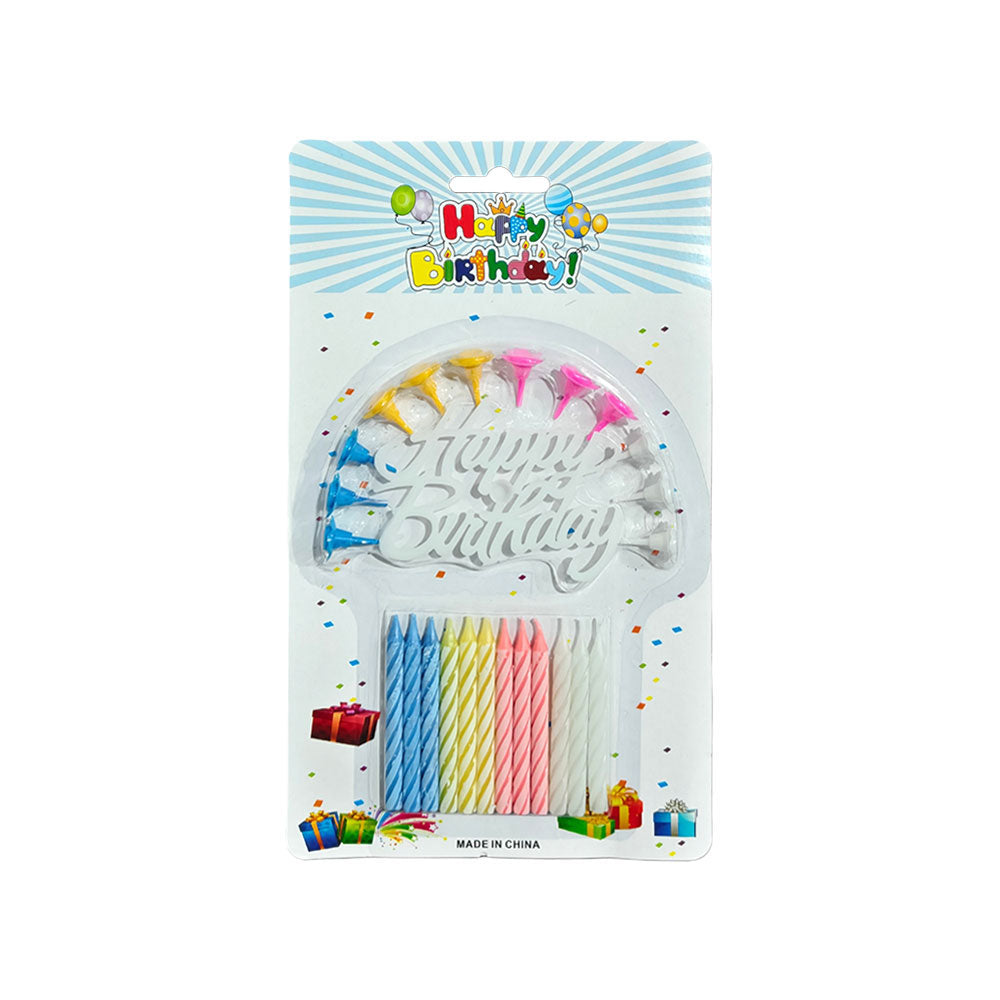 Happy Birthday Mini Candles Set - 12 Pcs