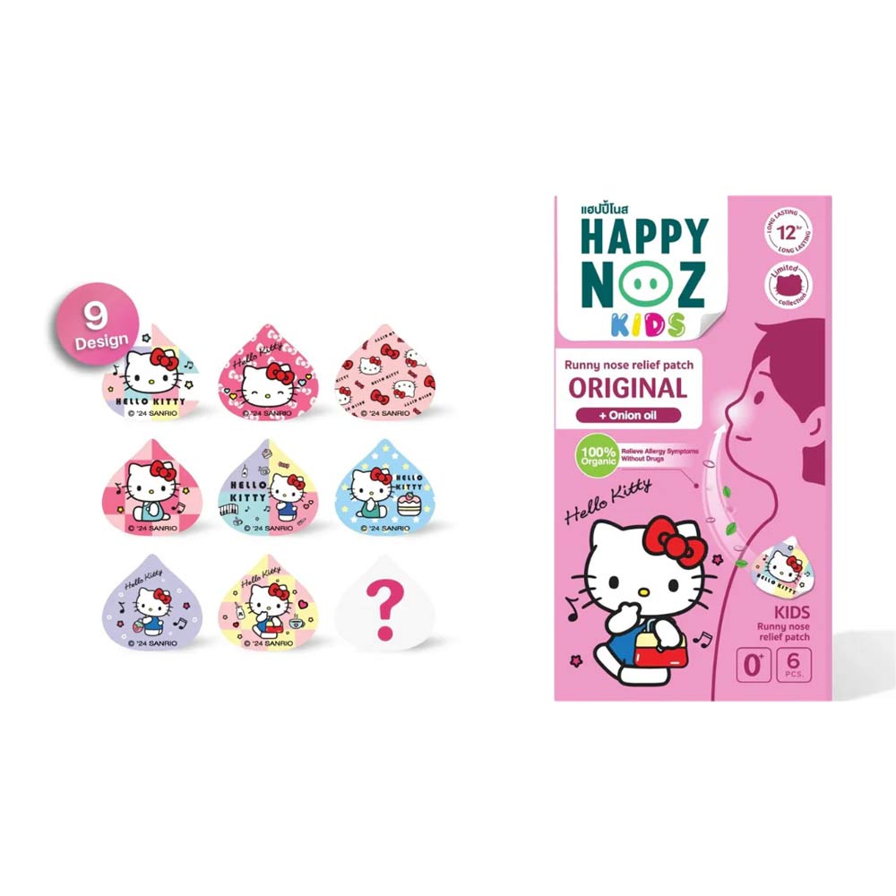 Happy Noz Blocked Nose Formula with Onion Oil - 6 Patch (For Kids) Hello Kitty