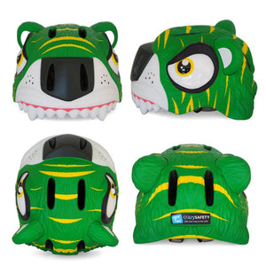 Crazy Safety Tiger Bicycle Helmet - Green