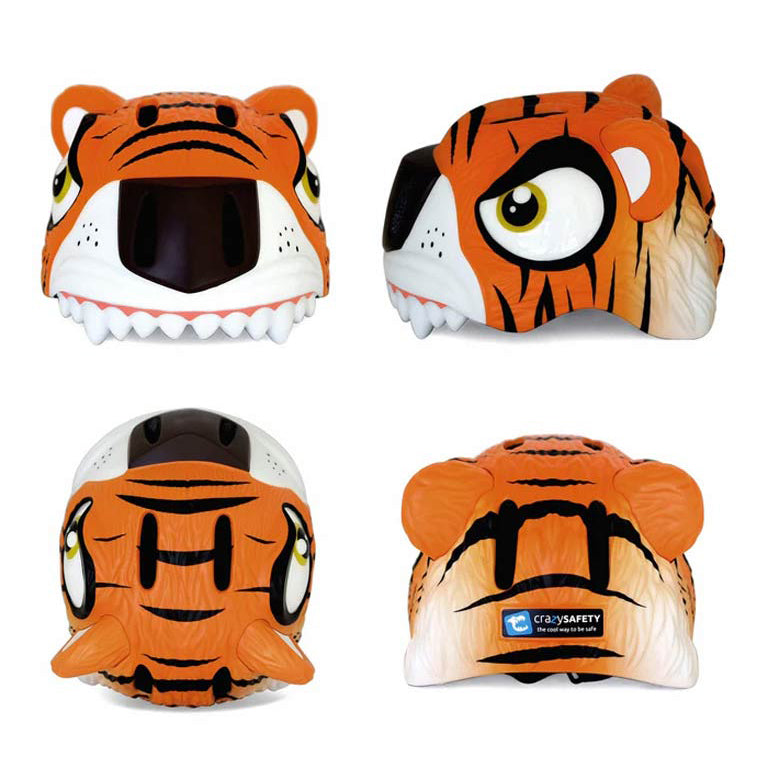 Crazy Safety Tiger Bicycle Helmet - Orange