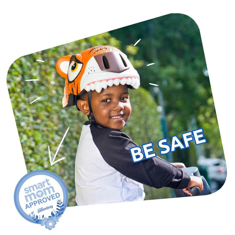 Crazy Safety Tiger Bicycle Helmet - Orange