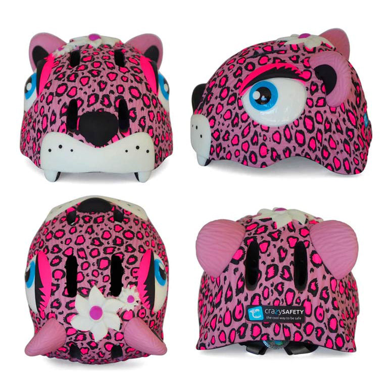 Crazy Safety Leopard Bicycle Helmet - Pink