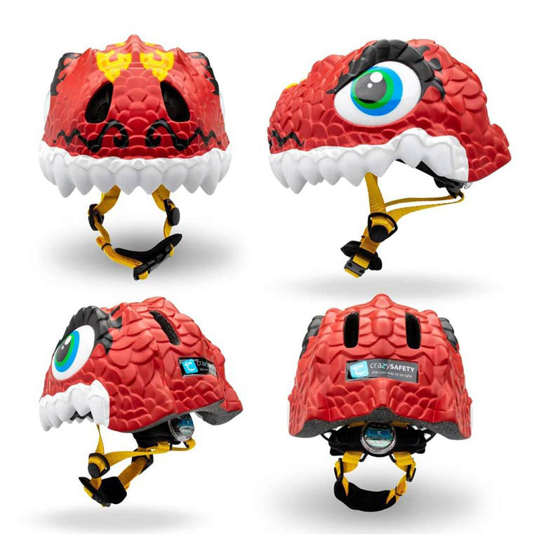Crazy Safety Dragon Bicycle Helmet - Red