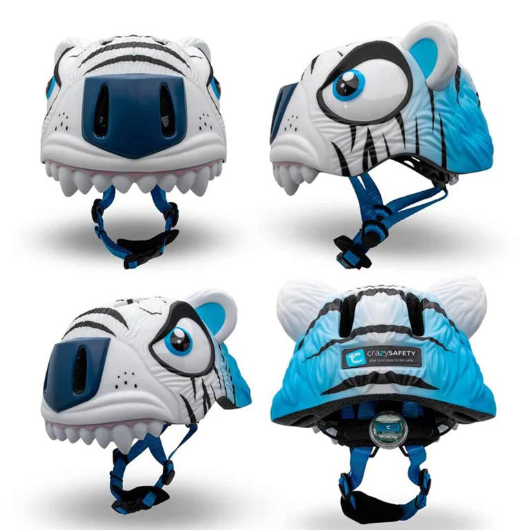 Crazy Safety Tiger Bicycle Helmet - White