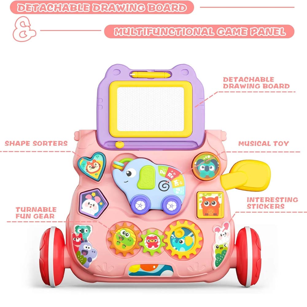 Huanger 2-In-1 Baby Music Walker - Pink