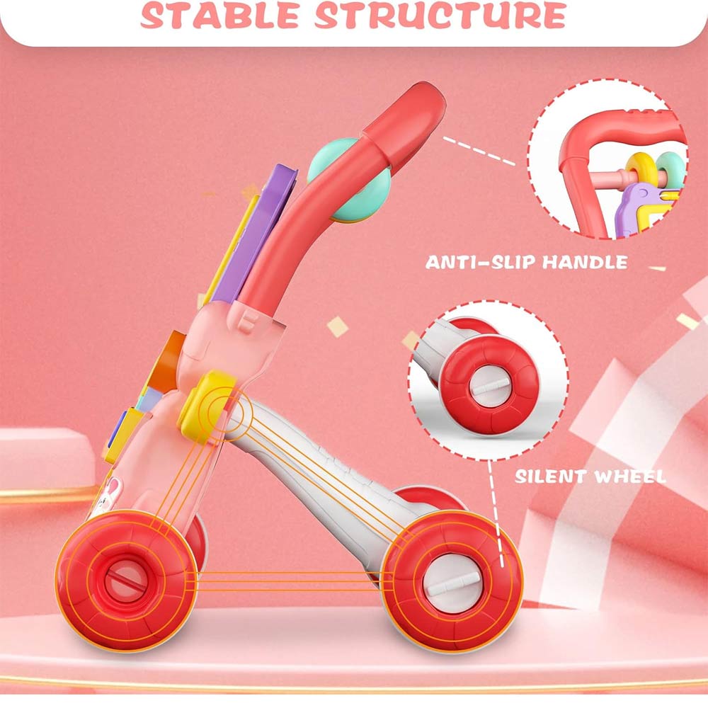 Huanger 2-In-1 Baby Music Walker - Pink