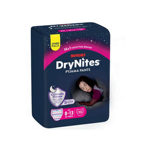 Huggies Drynites Pyjama Pants for Girls 8-13Yrs (30-48kg) - 13 Pcs Jumbo Pack
