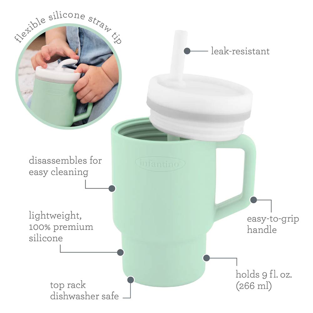 Infantino My 1st Tumbler (6m+) 266ml - Cool Mint