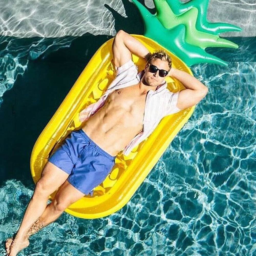Inflatable Large Pool Bed - Yellow Pineapple
