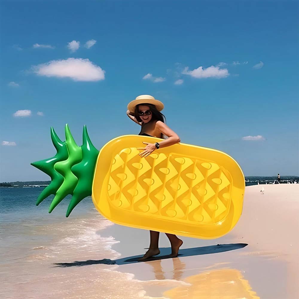 Inflatable Large Pool Bed - Yellow Pineapple