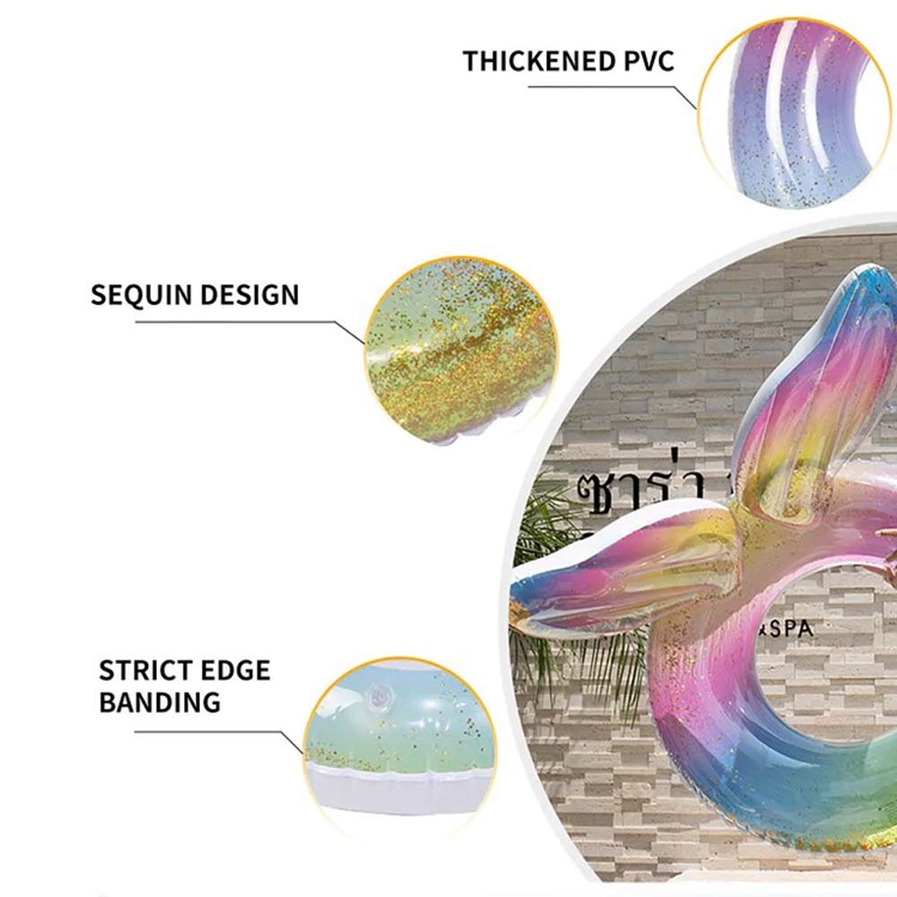 Inflatable Sequins Rainbow Wings Children Ring Float