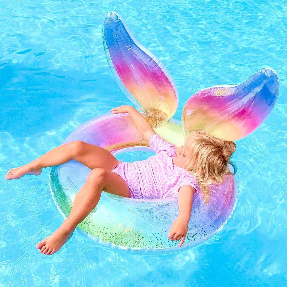 Inflatable Sequins Rainbow Wings Children Ring Float