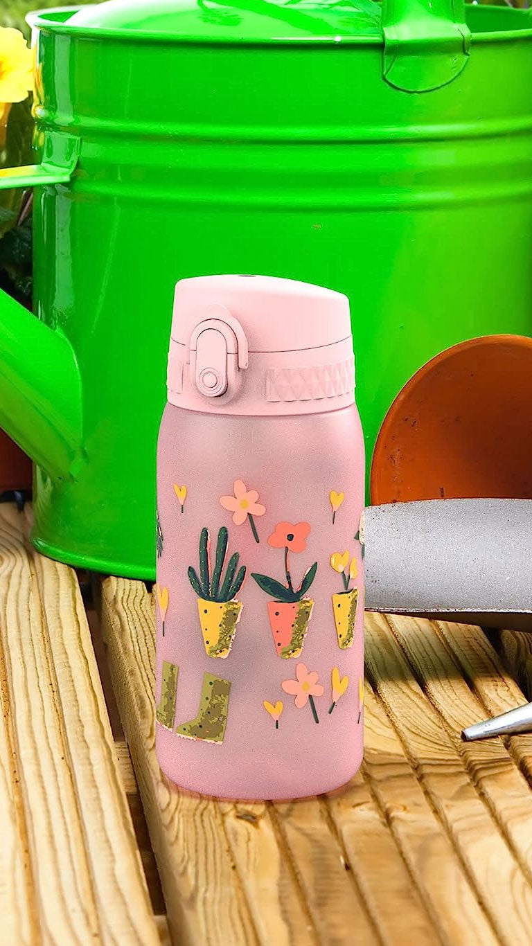 Ion8LeakProofSlimWaterBottleGardenDelight350ml