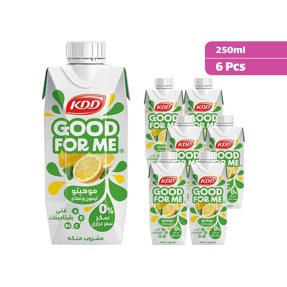 KDD Good For Me (Calories Free) Beverage - Lemon & Mint Mojito 250ml - Pack of 6