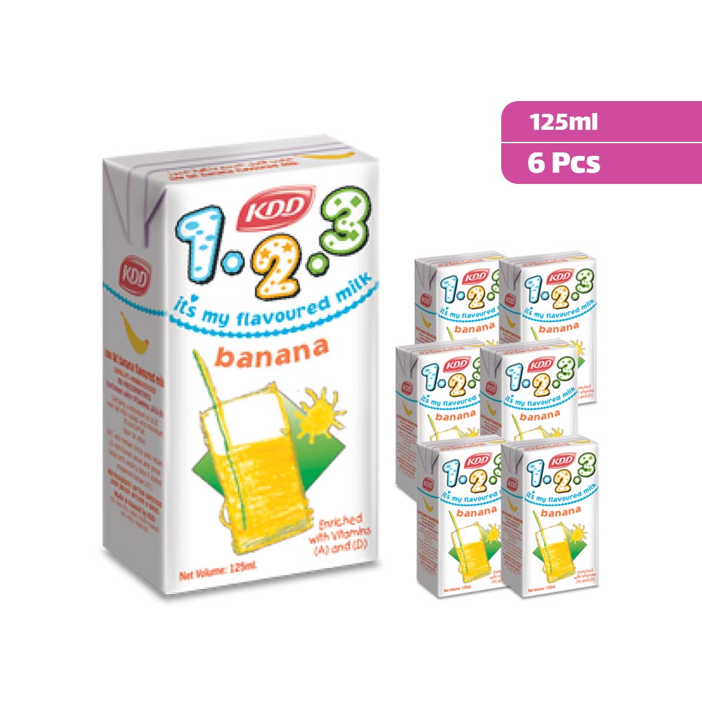 KDD Kids Banana Milk 125ml - Pack of 6
