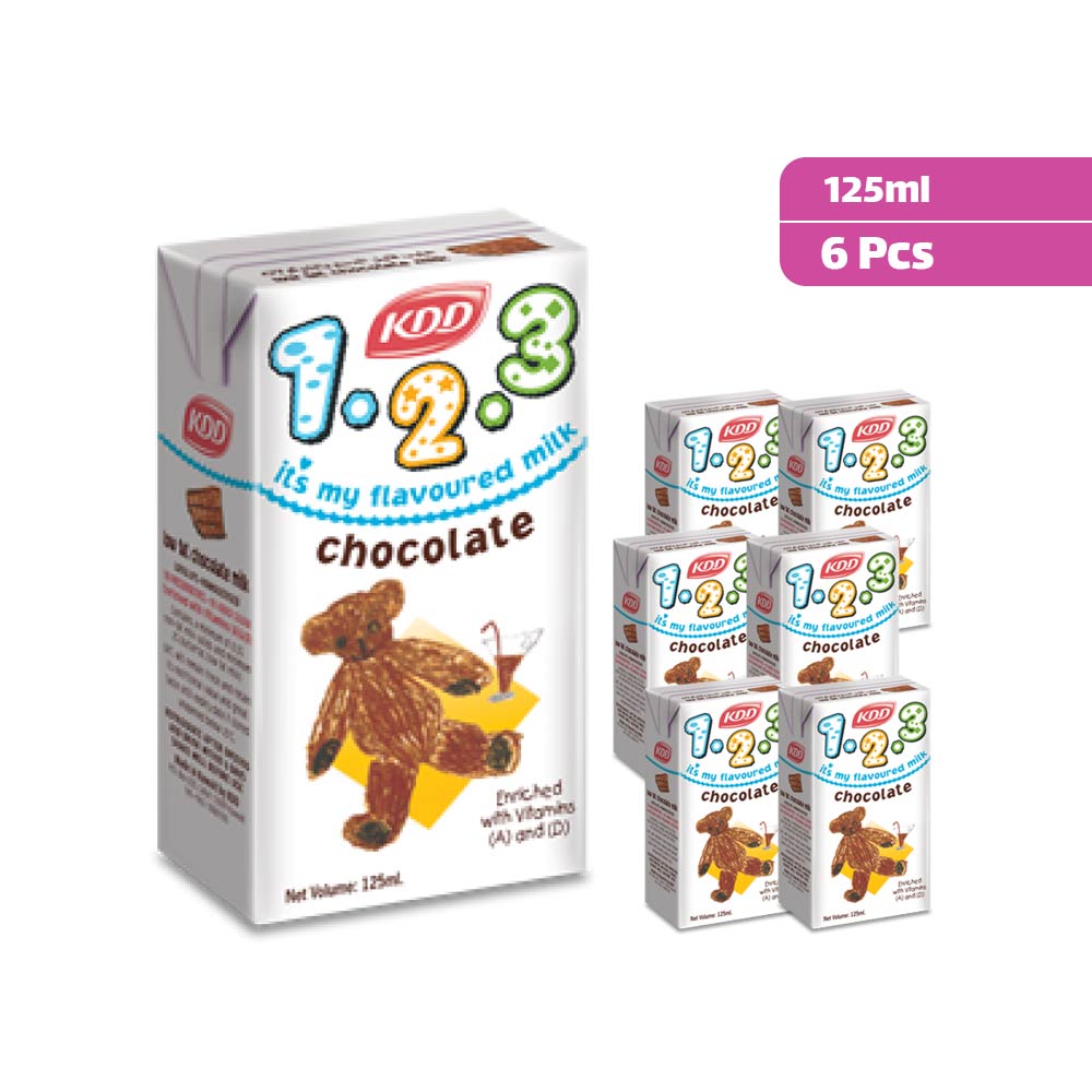 KDD Kids 1.2.3 Chocolate Milk 125ml - Pack of 6