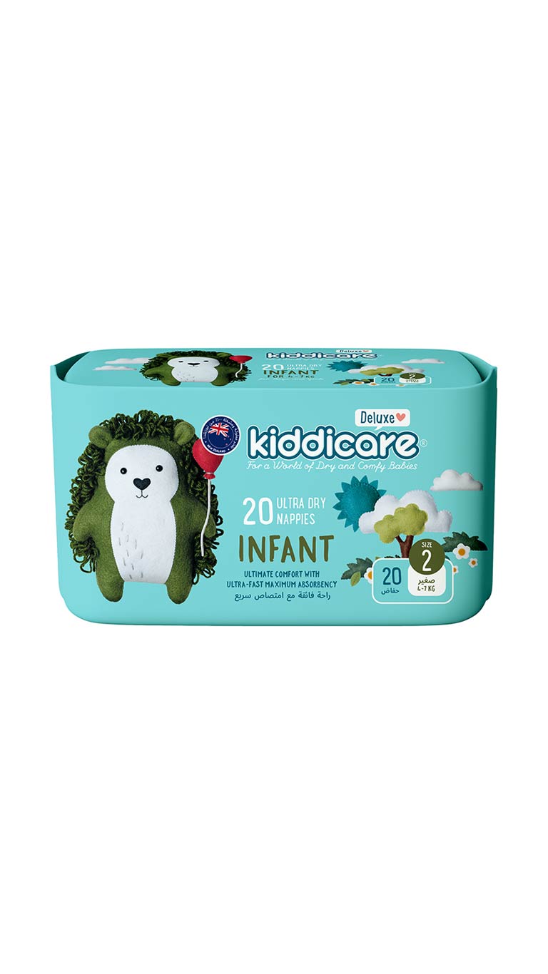 Kiddicare Size 2 (4-7kg) Infant Ultra Dry Nappies - 20 Nappies