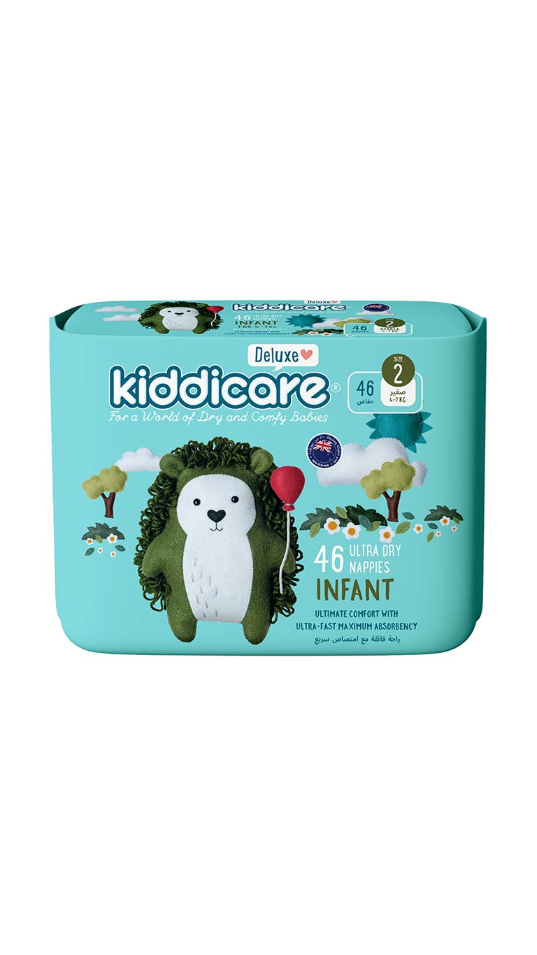 Kiddicare Size 2 (4-7kg) Infant Ultra Dry Nappies - 46 Nappies