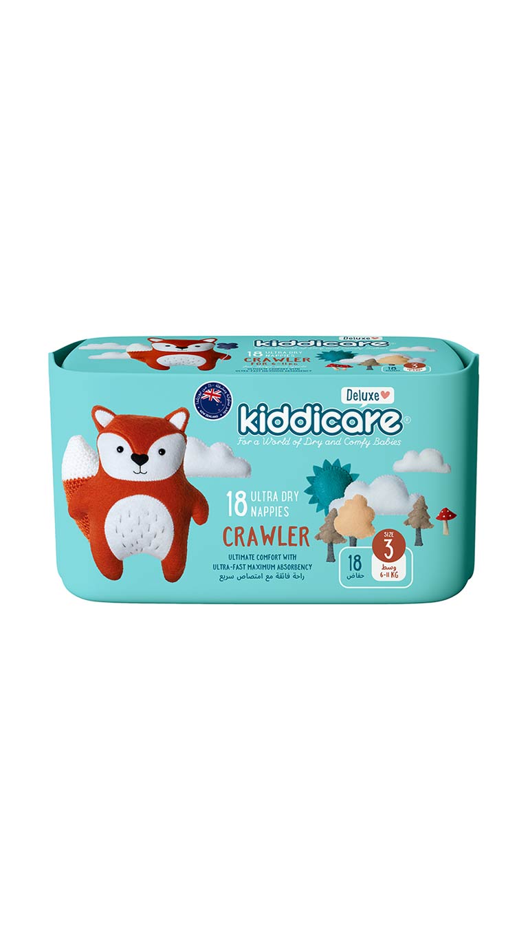Kiddicare Size 3 (6-11kg) Crawler Ultra Dry Nappies - 18 Nappies