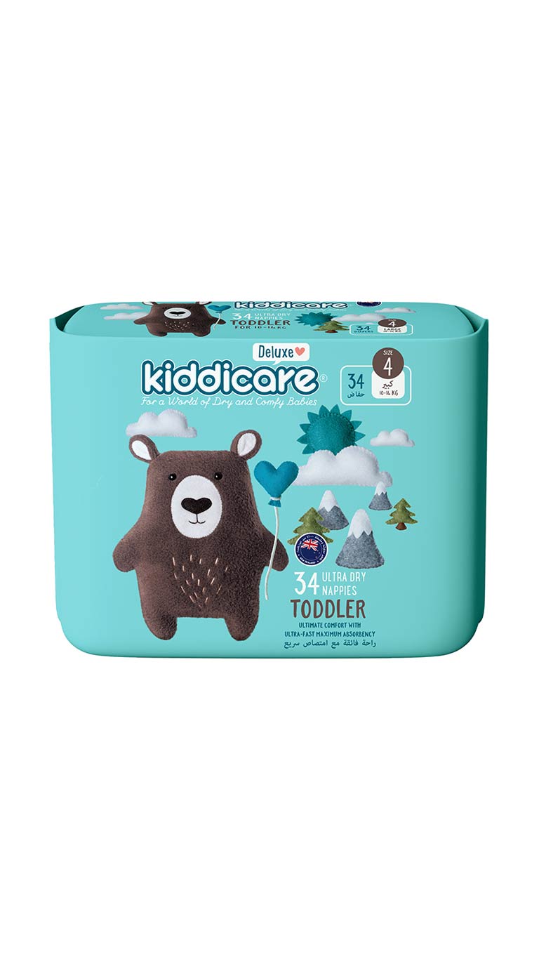 Kiddicare Size 4 (10-14kg) Toddler Ultra Dry Nappies - 34 Nappies