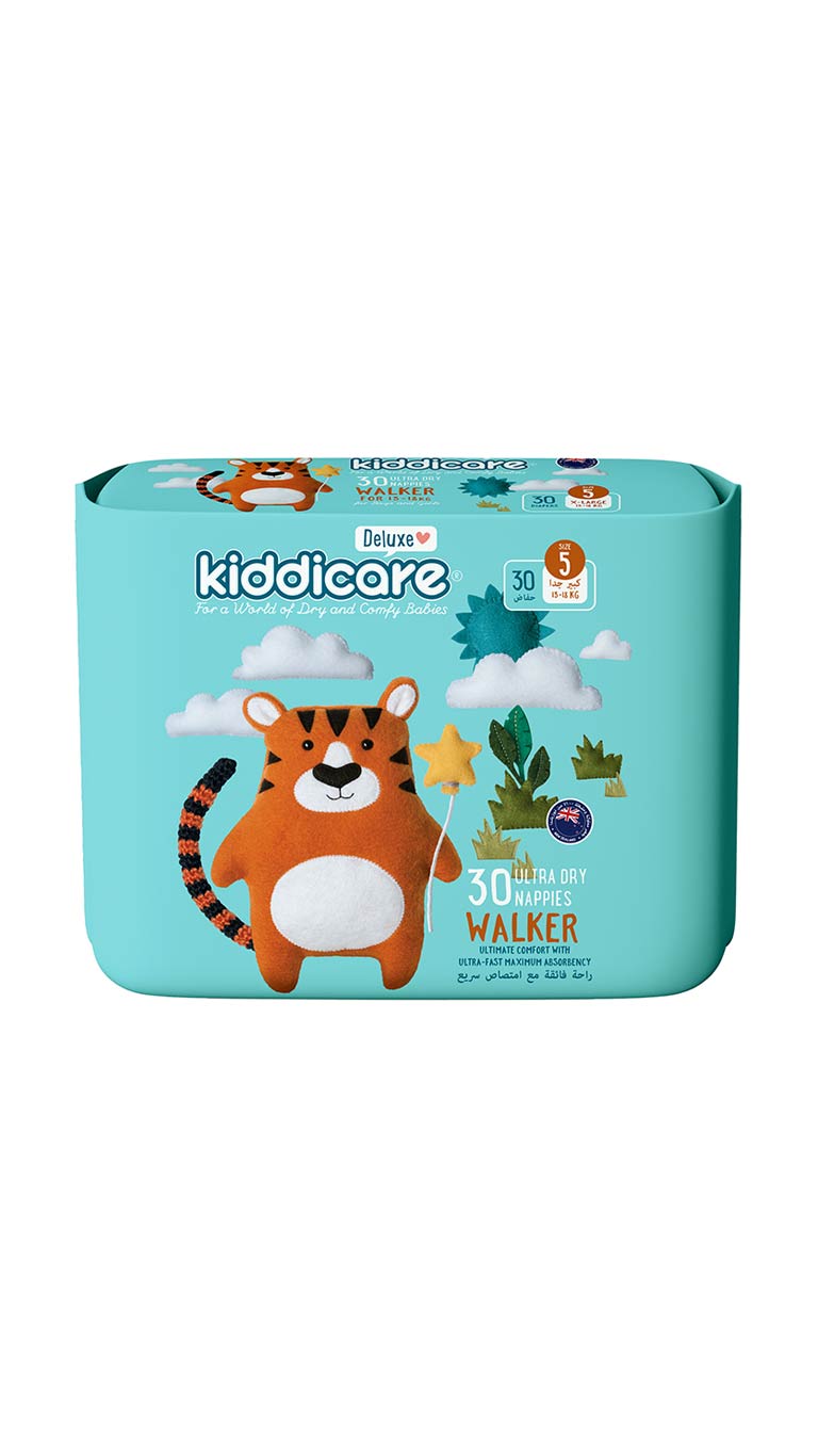 Kiddicare Size 5 (13-18kg) Walker Ultra Dry Nappies - 30 Nappies