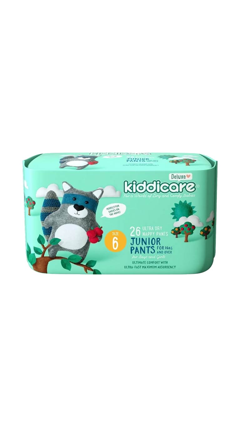 Kiddicare Size 6 (For 16kg+) Junior Ultra Dry Nappy Pants - 26 Nappy Pants