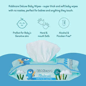 Kiddicare Water Baby Wipes (Eco Friendly) - 70 Wipes