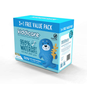 Kiddicare Water Baby Wipes (70 Pcs x4) Wipes Value Pack - 3+1 FREE