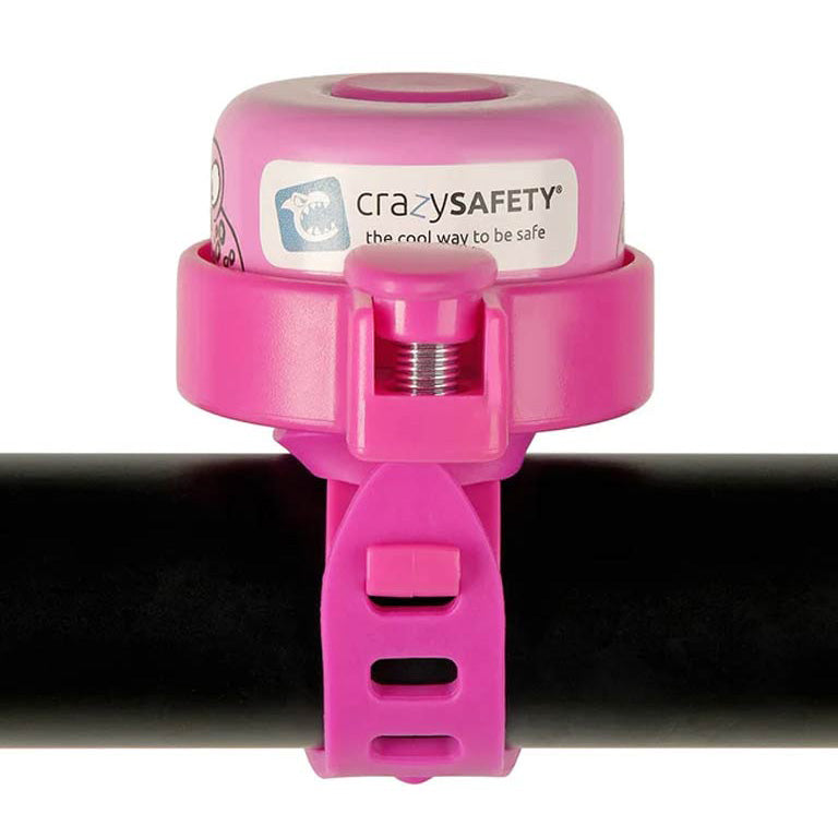Crazy Safety Kids Bicycle Bell - Pink Leopard