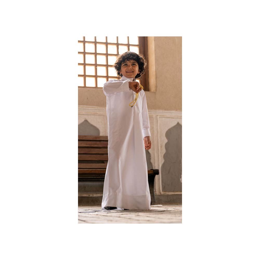 Naseej Kids Dishdasha - White