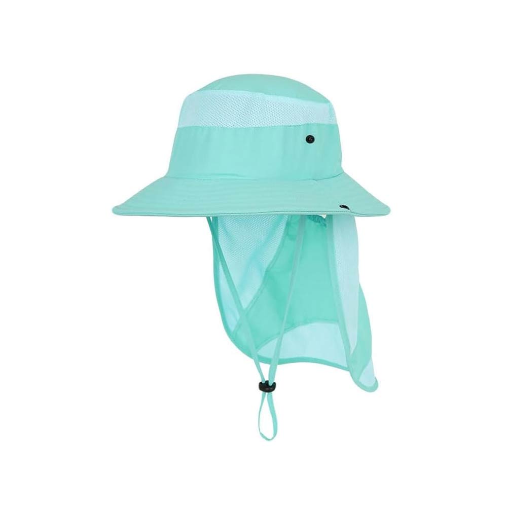Kids Long Flap Beach Bonnie Hat - Mint Green