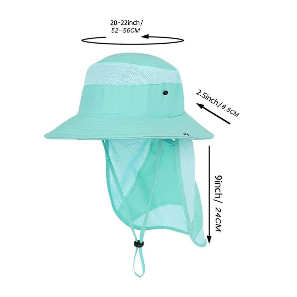 Kids Long Flap Beach Bonnie Hat - Mint Green