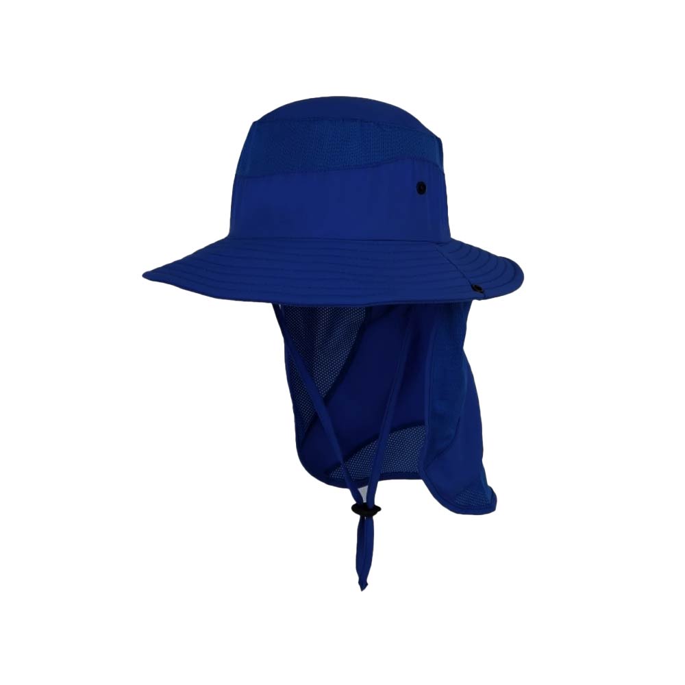 Kids Long Flap Beach Bonnie Hat - Navy Blue