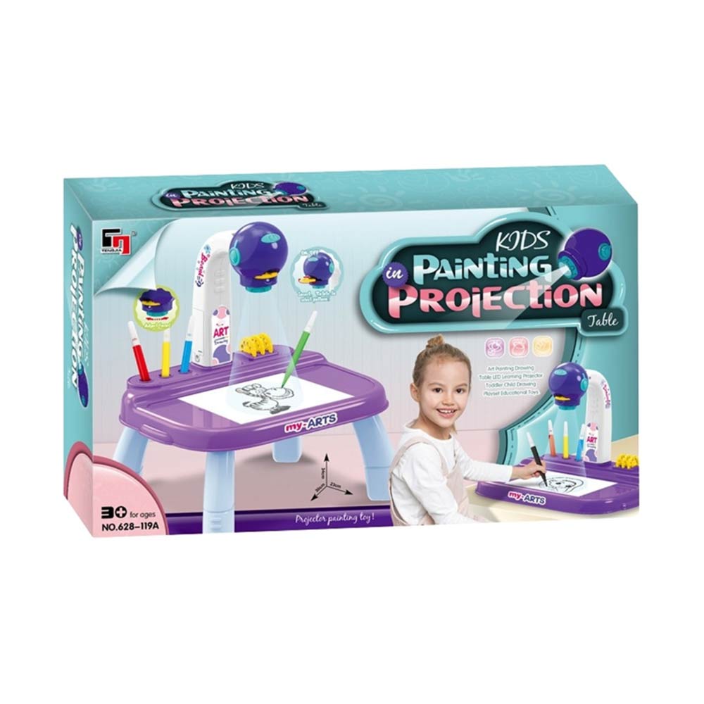 Kids Painting Projection Table (3Yrs+) - 6 Colors & 4 Projection Discs