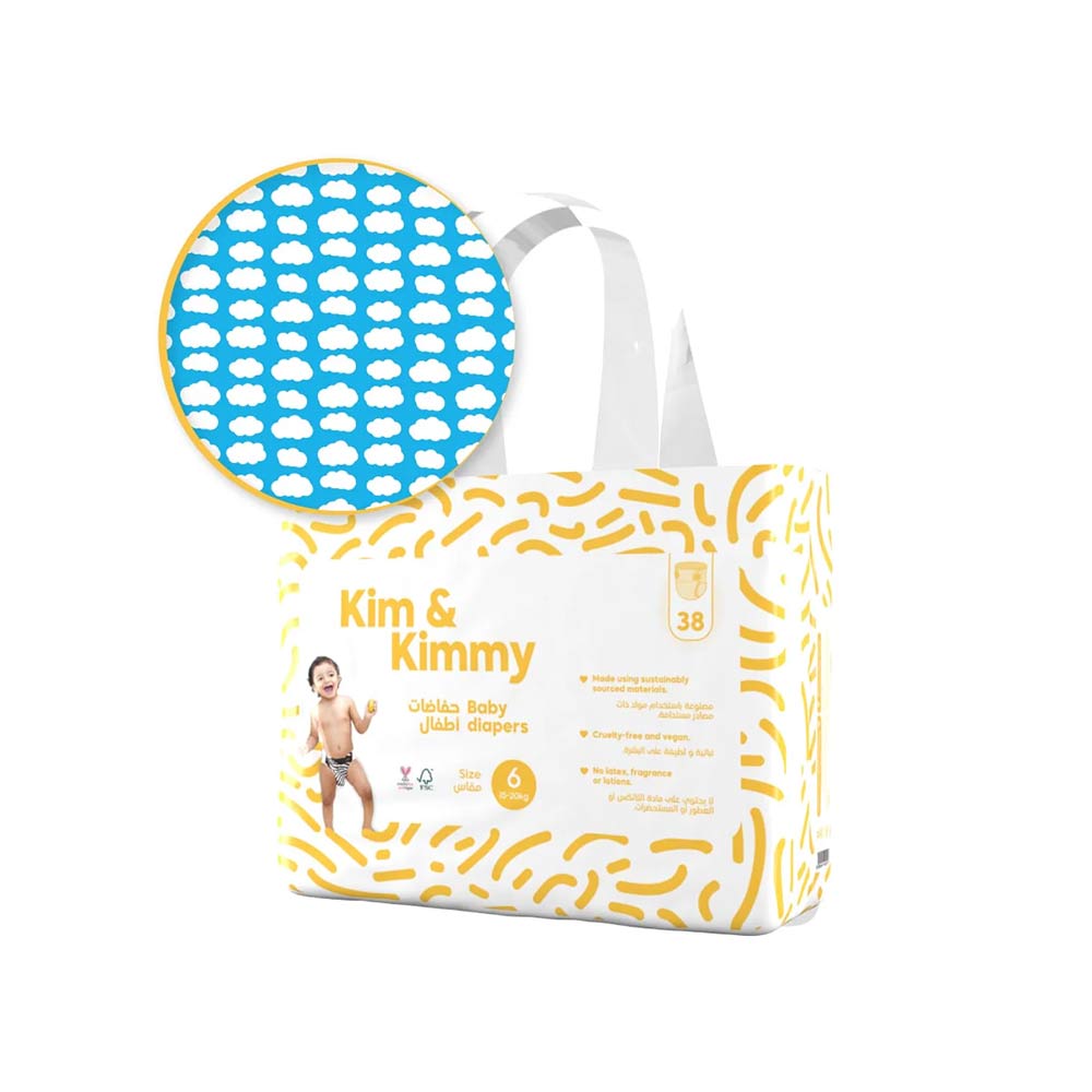 Kim & Kimmy Size 6 (15-20kg) - 38 Diapers