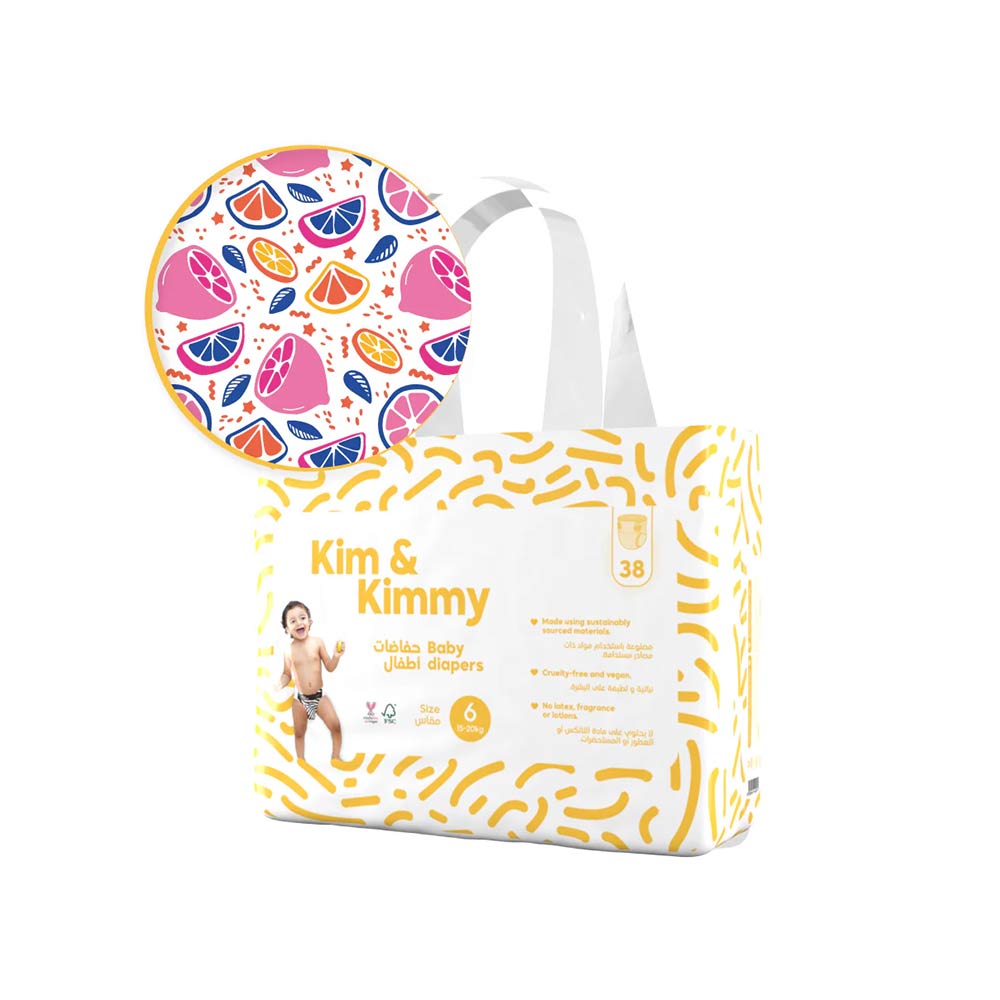 Kim & Kimmy Size 6 (15-20kg) - 38 Diapers