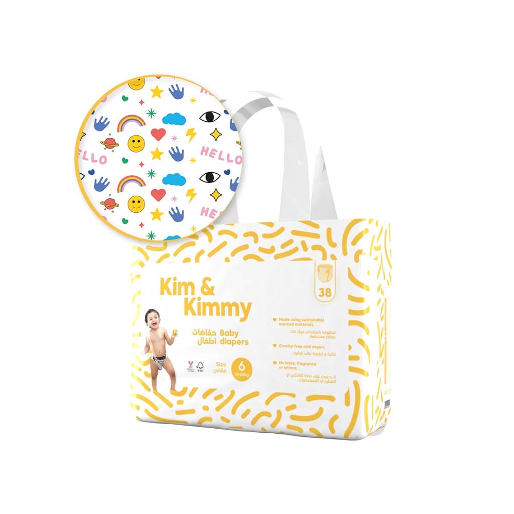 Kim & Kimmy Size 6 (15-20kg) - 38 Diapers