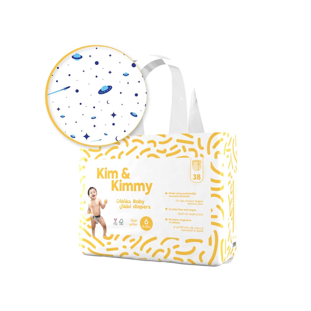 Kim & Kimmy Size 6 (15-20kg) - 38 Diapers
