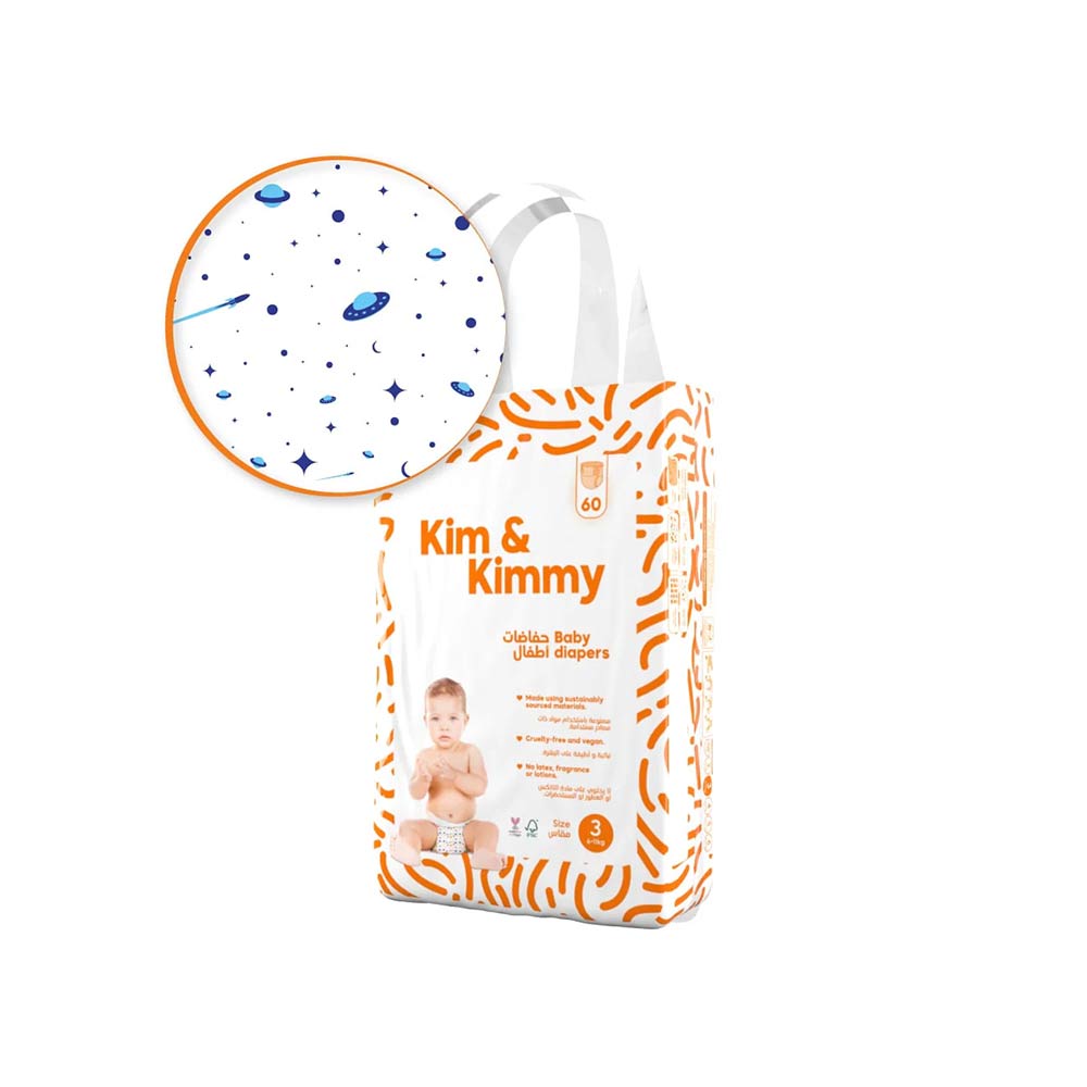 Kim & Kimmy Size 3 (6-11kg) - 60 Diapers