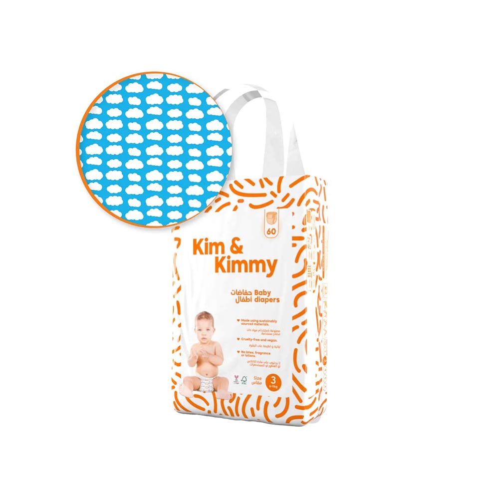 Kim & Kimmy Size 3 (6-11kg) - 60 Diapers