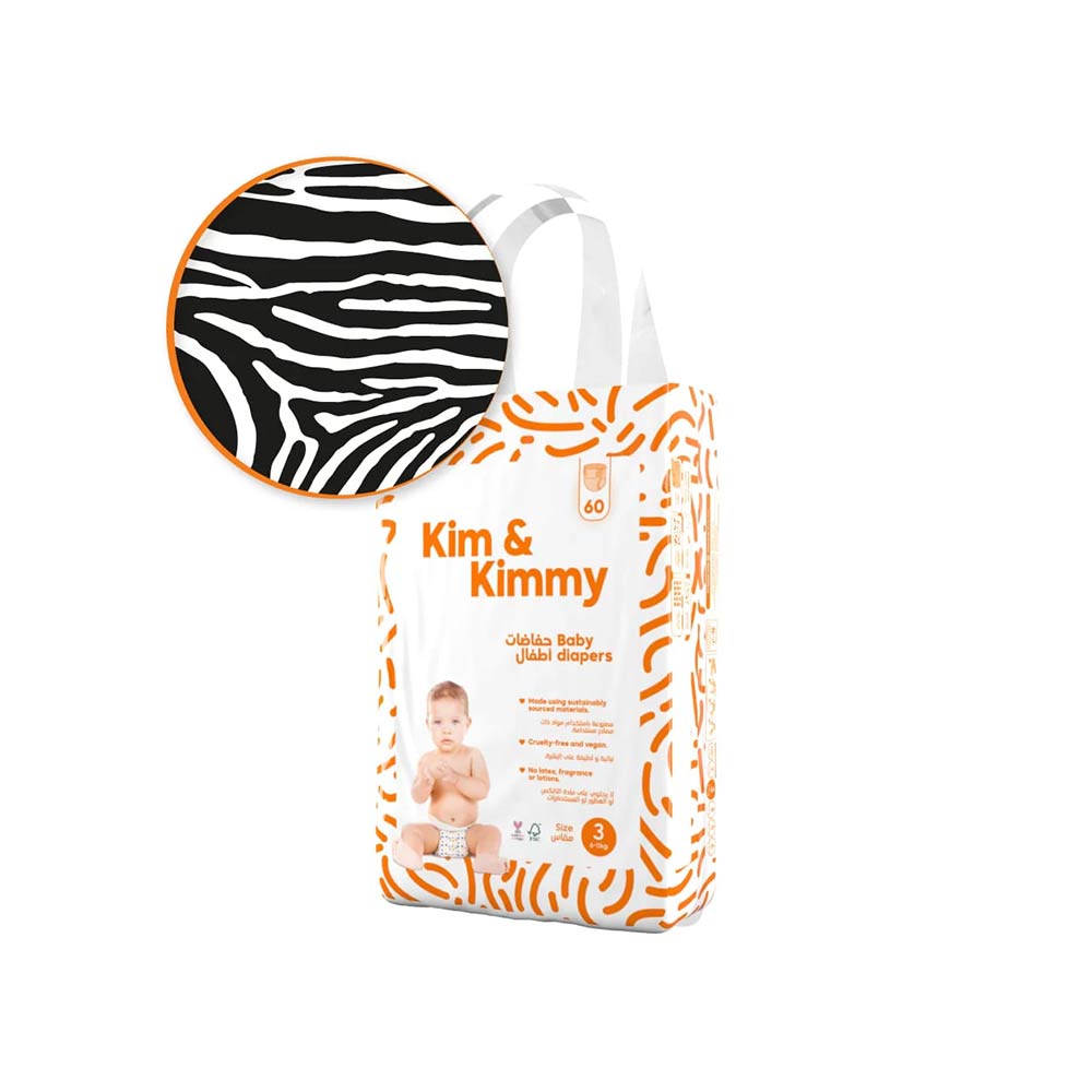 Kim & Kimmy Size 3 (6-11kg) - 60 Diapers