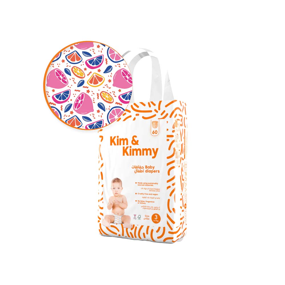 Kim & Kimmy Size 3 (6-11kg) - 60 Diapers