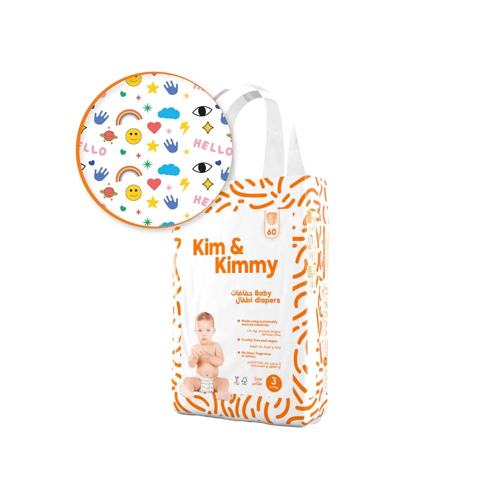 Kim & Kimmy Size 3 (6-11kg) - 60 Diapers