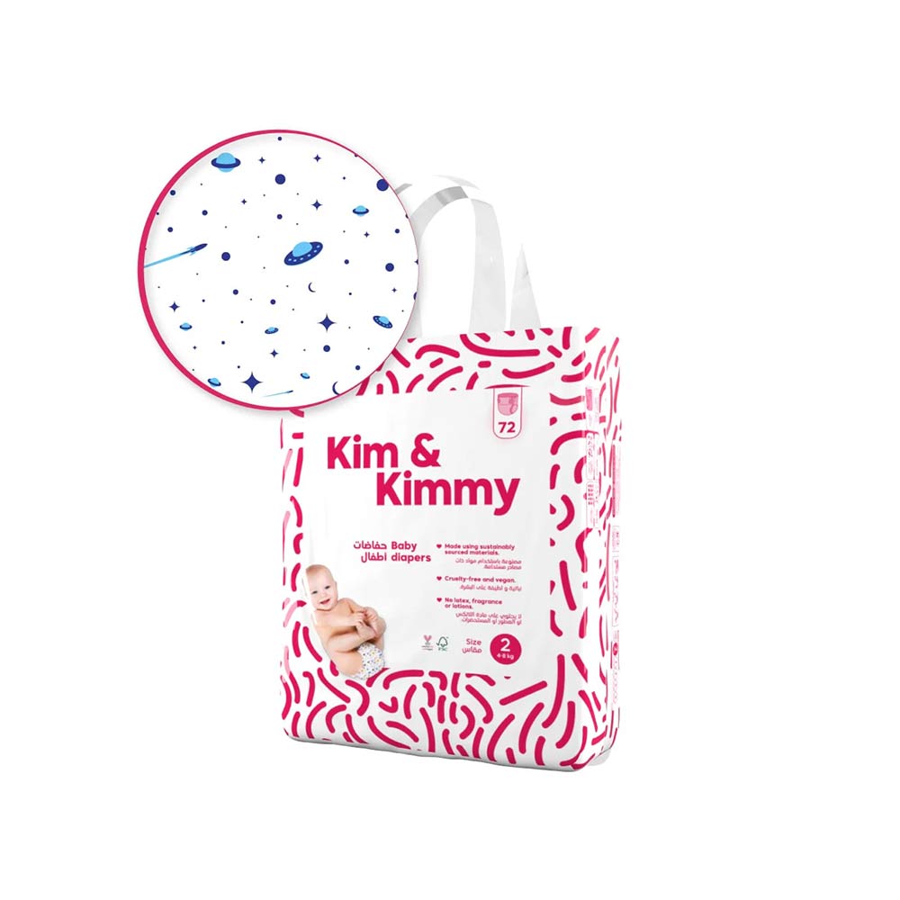 Kim & Kimmy Size 2 (4-8kg) - 72 Diapers